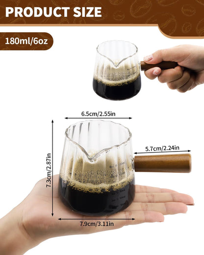 2Pcs 6Oz Espresso Cups, V-Spout Espresso Shot Cups, Espresso Accessories2
