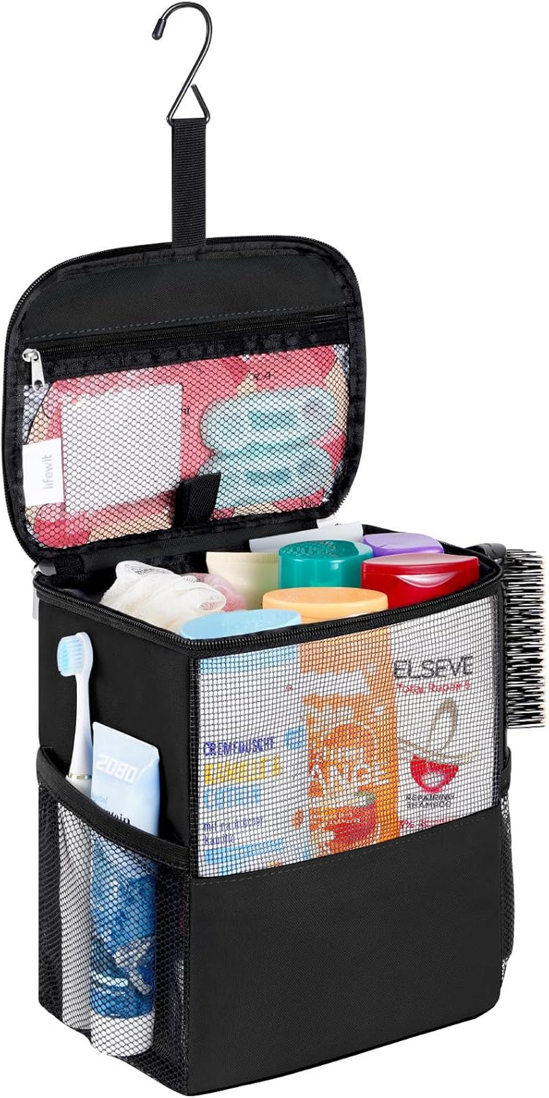 mesh-shower-caddy-bag-hanging-shower-organizer-medium-black