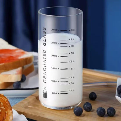 10 Oz Glass Measuring Cup for Milk, Juice, Coffee, Ice Cream - Ideal for Elderly, Beginners & Weight Loss1