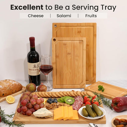 Extra Large 18" X 12" Bamboo Cutting Board for Kitchen, Heavy Duty Wood Cutting Board with Juice Groove, 100% Organic Bamboo, Pre Oiled6