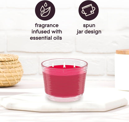 3-Wick Scented Candle Jar, Apple Cinnamon, Air Freshener Infused with Essential Oils, 6.8 Oz, 3 Count5