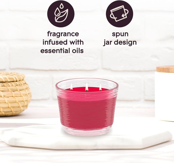 3-Wick Scented Candle Jar, Apple Cinnamon, Air Freshener Infused with Essential Oils, 6.8 Oz, 3 Count5