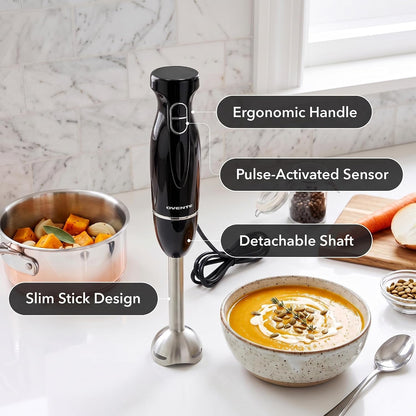 Electric Corded Hand Blender, 300W with 2 Mixing Speeds Black HS560B | Handheld Immersion Stick Mixer with Stainless Steel Blades for Smoothies, Purees & Baby Food4