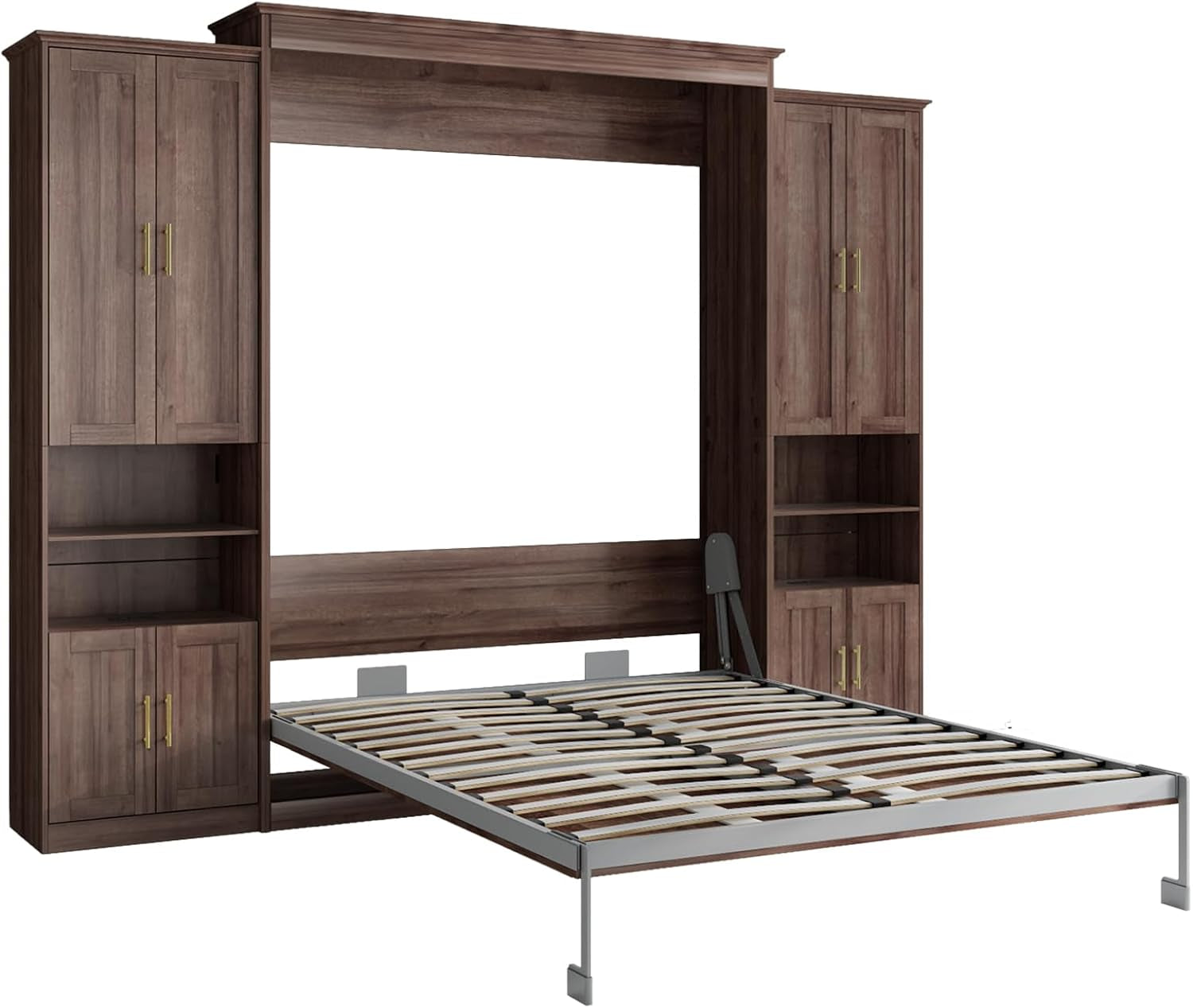 queen-murphy-bed-with-2-side-cabinets-usb-port-shelves-walnut
