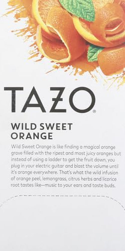 TAZO Wild Sweet Orange Herbal Tea Bags 20-Count Caffeine Free Unsweetened Hot Tea with Orange Peel Lemongrass Citrus Herbs Licorice Root Natural Flavors Non-Gmo Kosher6