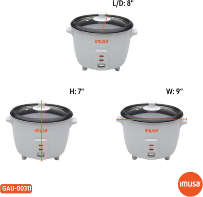 3 Cup Electric Ceramic Rice Cooker, White | for Rice Quinoa Oatmeal Stew, Compact for Dorms Rvs Small Kitchens8