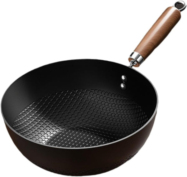 Iron Wok Pan Stir Fry Pan,Easy to Clean,Small Chinese Wok,Cookware for Stir Frying Boiling Cooking for Induction Electric Gas, 26Cm1