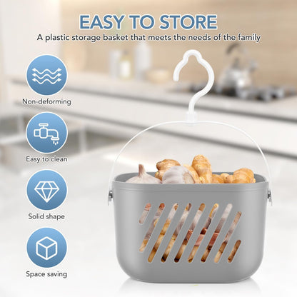 Hanging Shower Caddy Plastic Hanging Shower Caddy Basket Portable Kitchen Organizer Storage Basket with Hook for Home Grey5