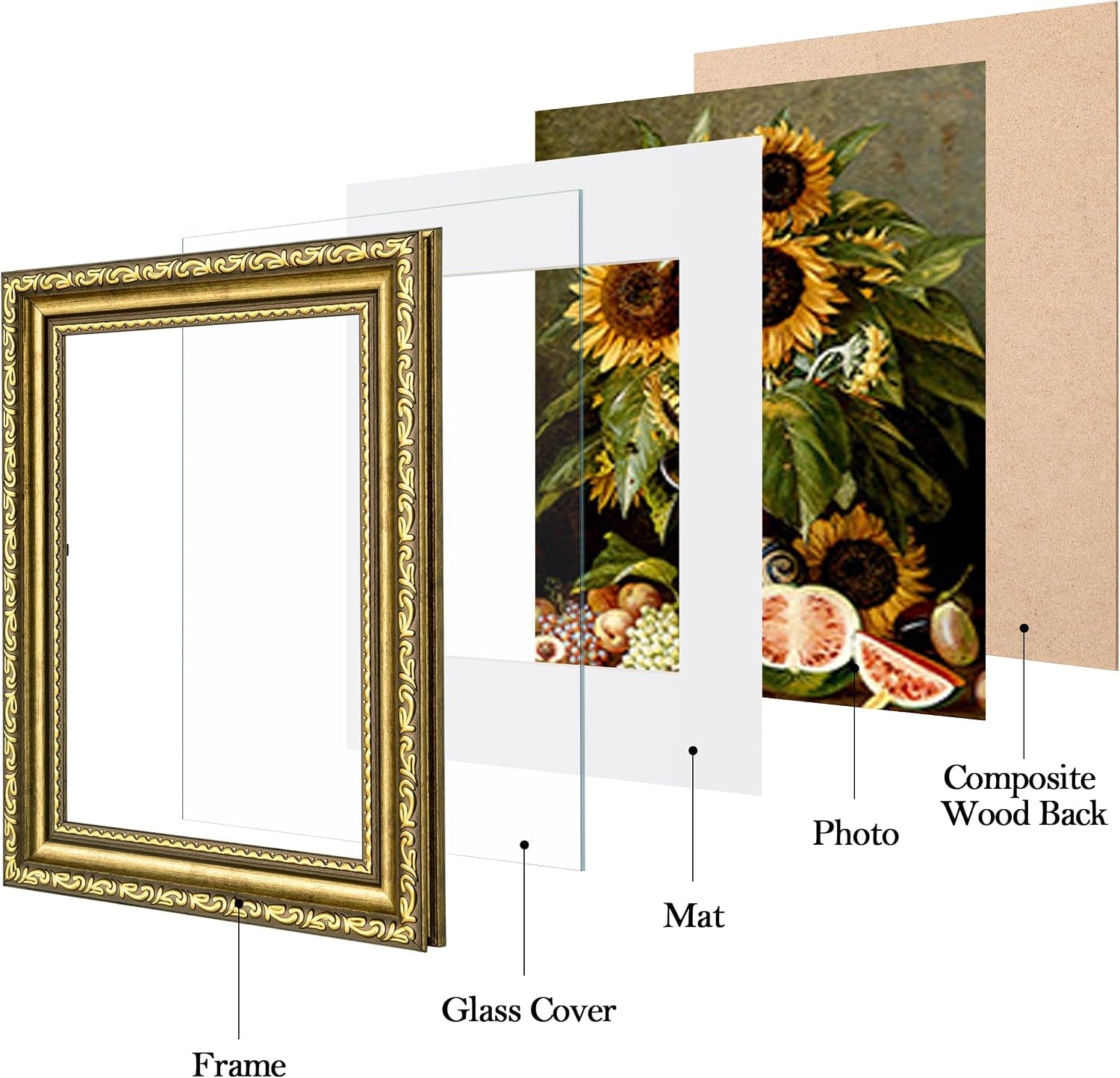 8x10-vintage-picture-frame-glass-cover-gold-4-pack