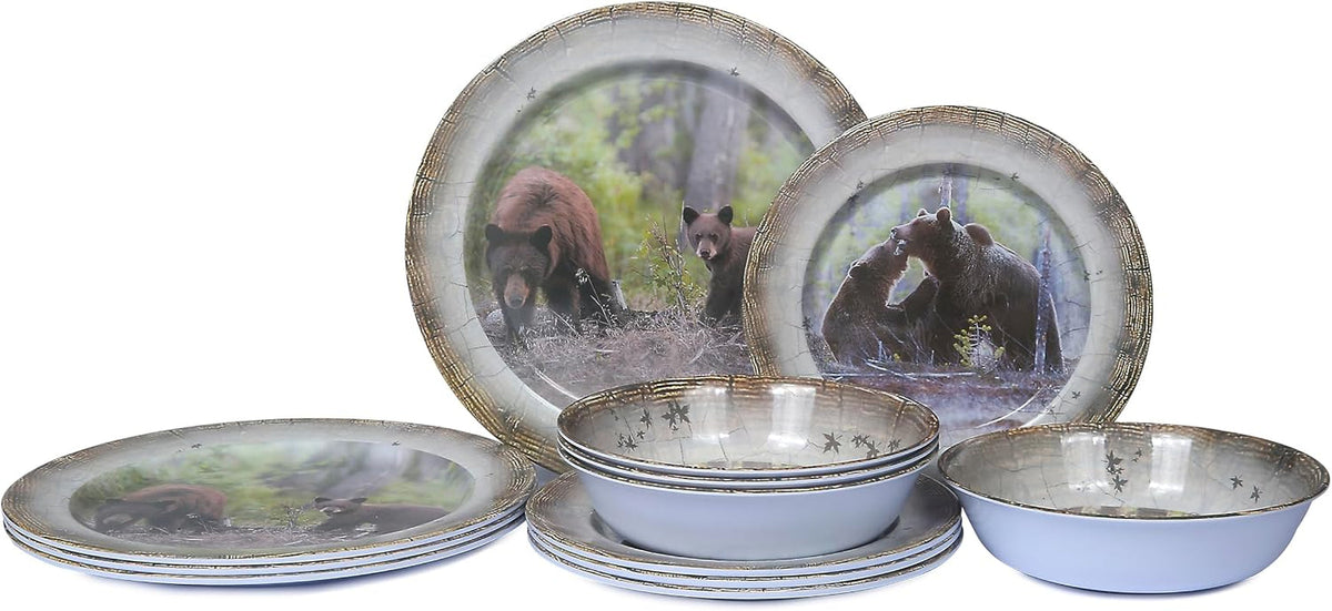 12pcs-melamine-dinnerware-set-for-4-bear-dinner-plates-bowls-set