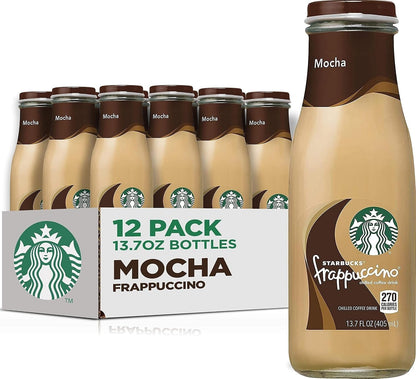Starbucks Frappuccino Coffee Drink, Mocha, 13.7 Fl Oz Bottles (12 Pack)1
