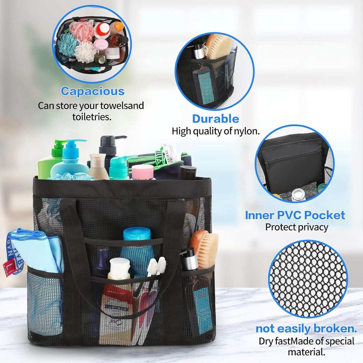 large-mesh-bathroom-shower-caddy-mesh-beach-pool-bag-portable-toiletry-tote-bag-for-college-dorm-bathroom-gym-swimming-black