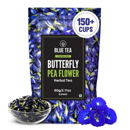 '- Butterfly Pea Flower Tea - 2.11 Oz (150+ Cups) | Antioxidant Rich | Chemical Free - Herbal Tea - Caffeine Free - Non Bitter - No Preservatives | Zipper Pack1
