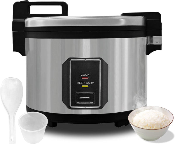 64-Cup 15L Stainless Steel Commercial Manual Rice Cooker | 75-Person Large Capacity, 12-Hour Keep Warm Function, Non-Stick Inner Pot, NSF& ETL Certified, Perfect for Commercial Service1