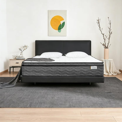 Queen Mattress, 12 Inch Queen Size Mattress in a Box, Memory Foam Medium Firm Hybrid Mattress with Individual Pocket Springs for Back Pain Relief, Motion Isolation, Certipur-Us7
