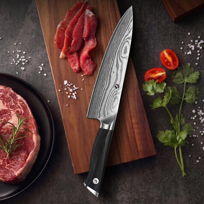 8 Inch Japanese Chef Knife,2026 New Upgrade Kitchen Knife High Carbonjapanese Powder Steel Kitchen Knife with Ergonomic Sakuragi Handle Chef Knives Set7