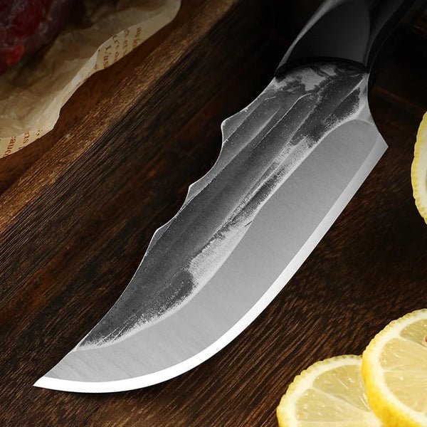 Meat Cleaver,Cleaver Knife Fruit Knife Mongolian Hand Held Small Knife for Lamb Eating Outdoor Portable Dining Knife Kitchen Small Knife with Leather Cover, LAMAJIGA58444