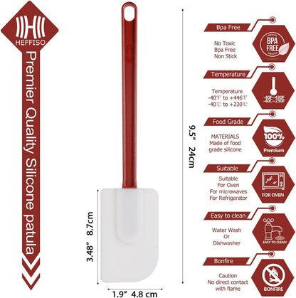 3 PCS Commercial Grade Heat Resistant Silicone Spatulas, 9.5-Inch Rubber Spatulas for Baking, Nonstick & Bpa-Free8