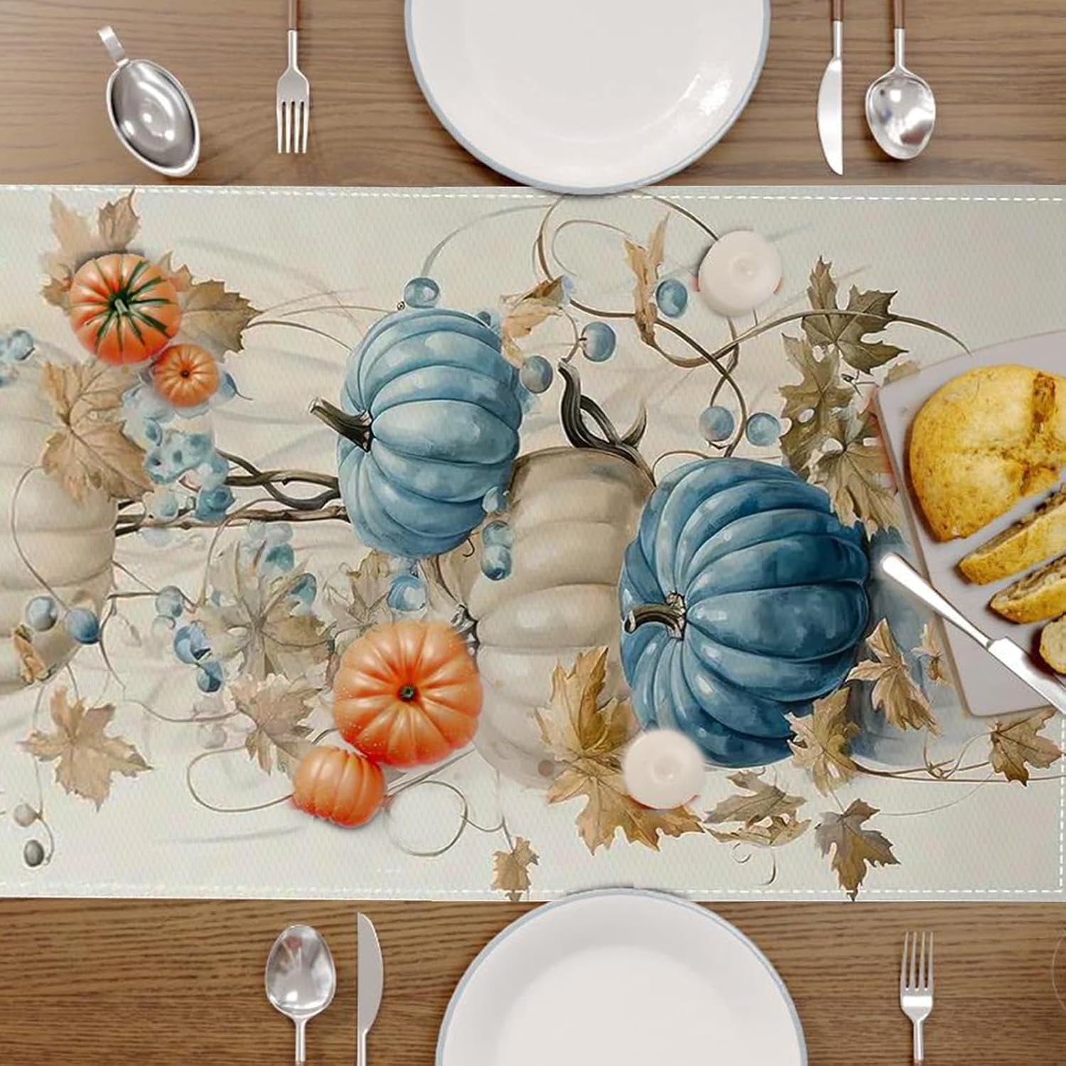 linen-halloween-pumpkin-table-runner-seasonal-fall-vine-harvest-dinning-kitchen-table-decor-for-home-party-holiday-decoration-13x72-inch