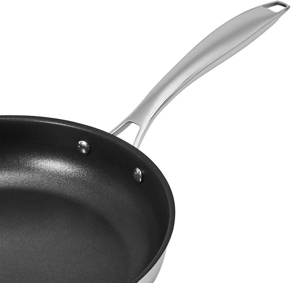 2-Piece Non-Stick Stainless Steel Fry Pan Set, Oven Safe, Induction Compatible, Stay-Cool Handles, 10-Inch and 8-Inch3