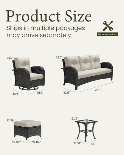 6 Pieces Outdoor Patio Furniture Set8