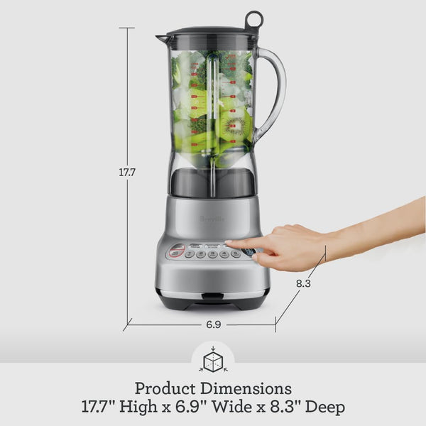 Breville BBL620SIL Fresh and Furious Blender, Silver | Blend Smoothies and Crush Ice with a High-Torque Motor, Multiple Speed Settings and Easy Auto-Clean Functionality6