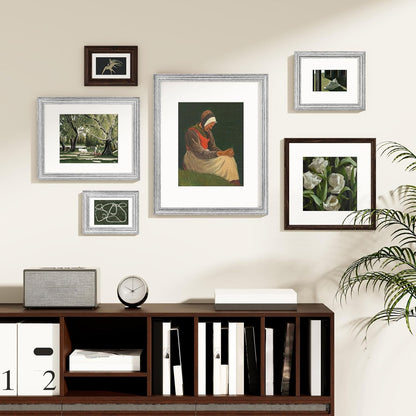 8X10 Picture Frames Set of 2, Vintage Photo Frames, Rustic Silver2