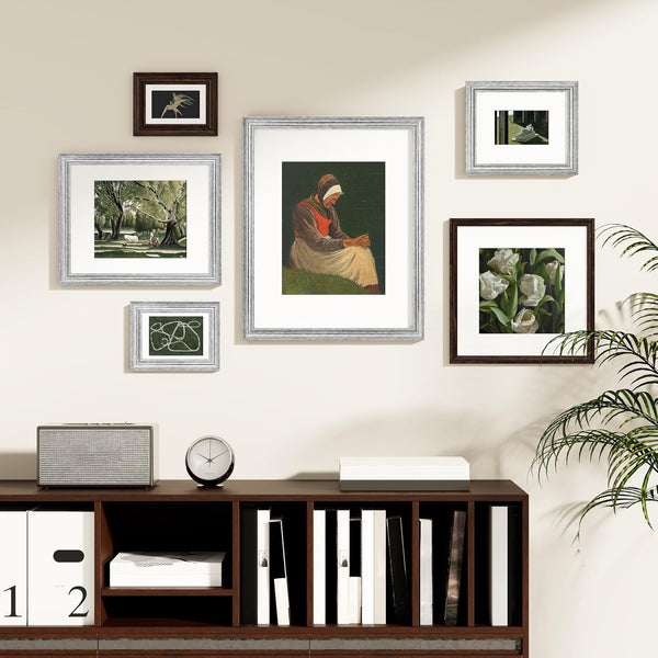 8X10 Picture Frames Set of 2, Vintage Photo Frames, Rustic Silver2