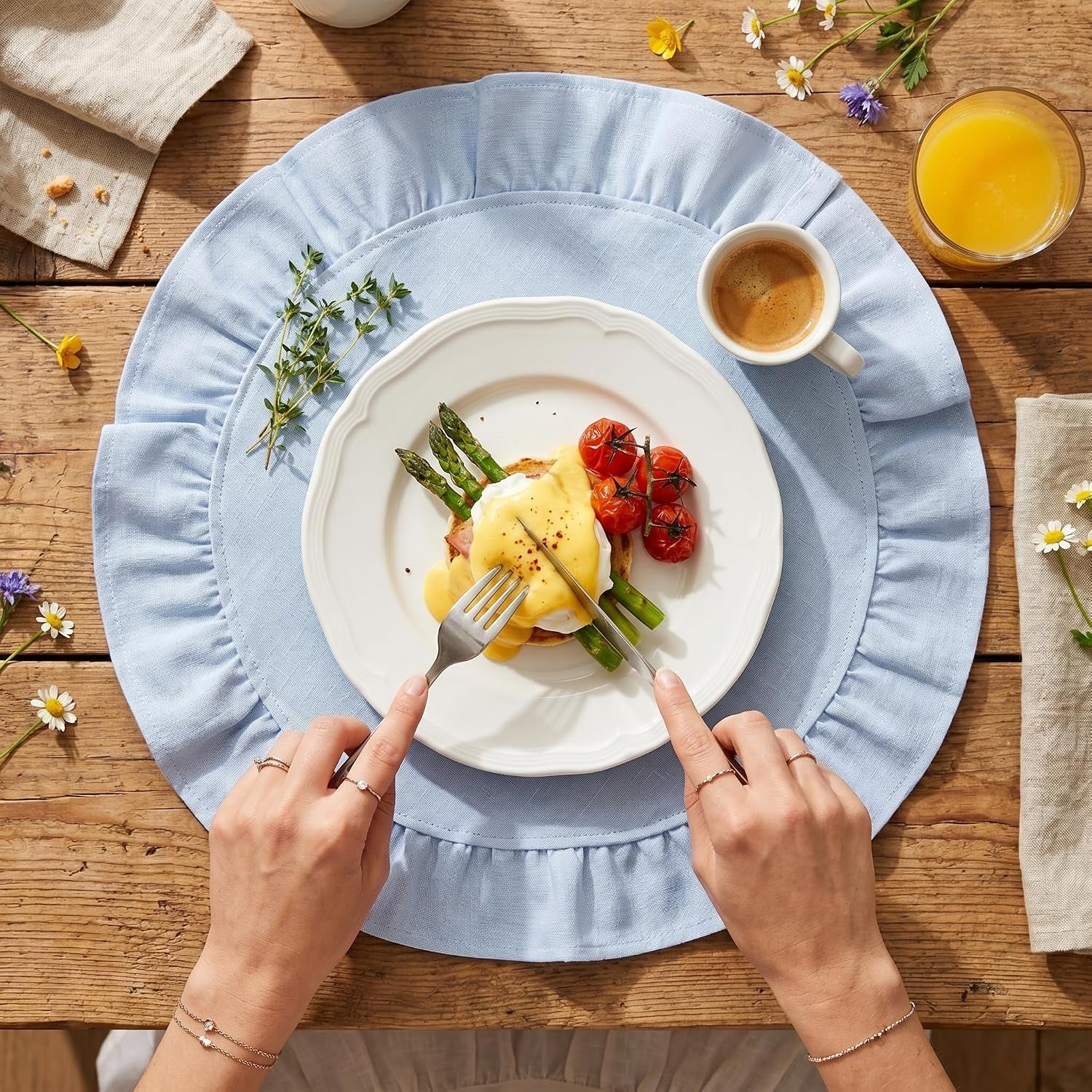 round-ruffled-linen-blend-placemats-15-inch-scalloped-table-mats-set-of-4
