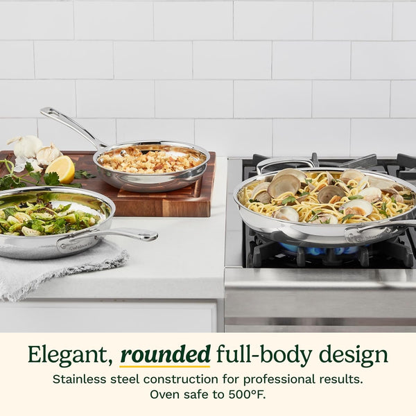 3 Piece Pureclad, Triple-Ply Stainless Steel Skillet Set, PCST22-810123