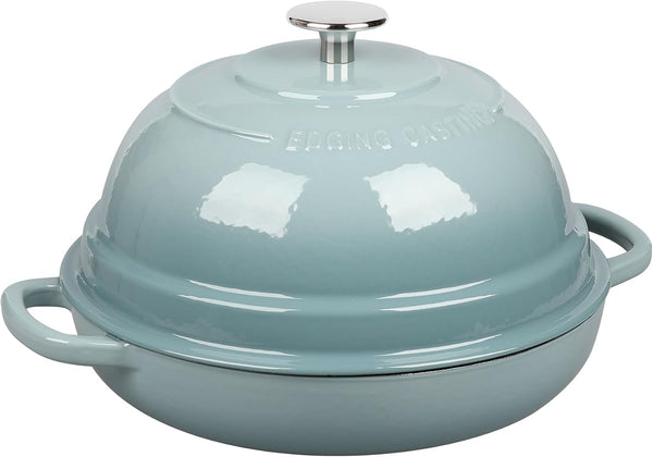 Enameled Cast Iron Dutch Oven Pot with Lid, round Bread Oven for Homemade Sourdough Bread Baking, 6 Quart, Seasalt3