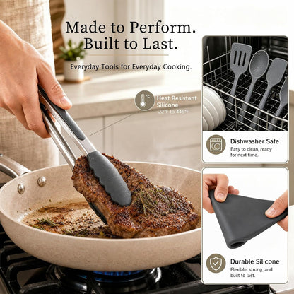 Silicone Cooking Utensil Set, -22°F to 446°F Heat Resistant7