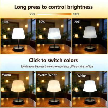 DOLADY Shower Lamp Waterproof, 4000Mah Battery Cordless Table Lamp (Black)4
