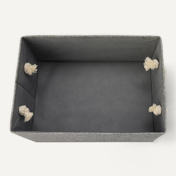 Foldable Storage Bins with Rope Handles, Closet Organizers, Storage Baskets for Organizing, Large, Charcoal, 3-Pack4