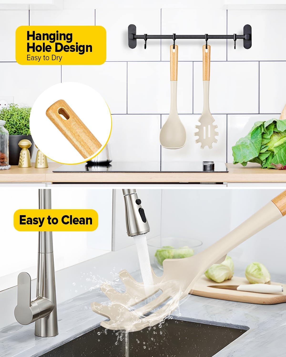 silicone-soup-ladle-and-spaghetti-spoon-set-with-wooden-handle-non-stick-heat-resistant-kitchen-utensils-for-cooking-stirring-serving-pasta-soup-saucekhaki
