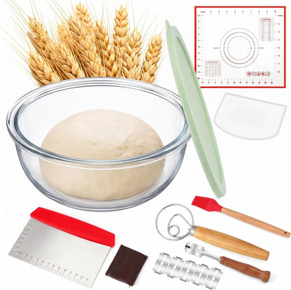 7 Pcs 6.3 Quart Large Glass Bowl for Bread Starter Mixing Bowl1