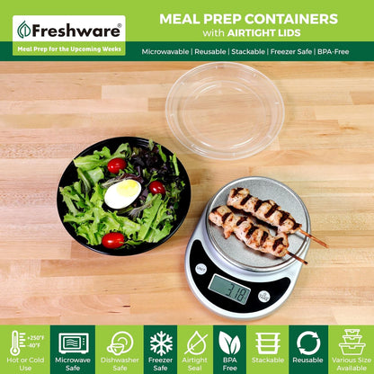 Meal Prep Bowl Containers [30 Pack] Plastic Bowls with Lids for Soup and Salad, Food Storage Bento Box, BPA Free, Stackable, Lunch Boxes, Microwave/Dishwasher/Freezer Safe (28 Oz)2