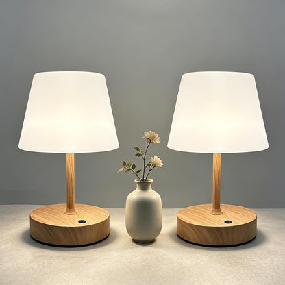 Cordless Table Lamp, Waterproof Shower Lamp -Wood Tone Set of 21