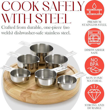 Stainless Steel Measuring Cups Set of 6, Nesting Design4