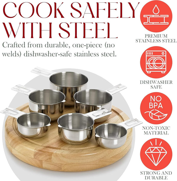 Stainless Steel Measuring Cups Set of 6, Nesting Design4