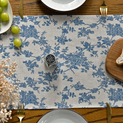 Dark Grey 13X120 Inch Chinoiserie Table Runner4
