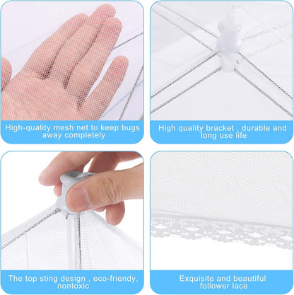 10 PACK Mesh Food Covers for outside for Picnic, Camping Supplies | Picnic Table Food Bowl Covers Outdoors Pop-Up Food Tents 2 Extra Large(40"X24") & 8 Large(17"X17") Bbqs Glamping Essentials4