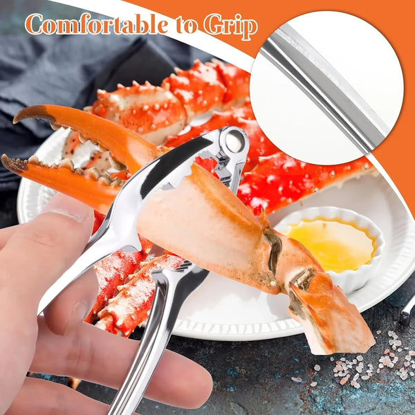 8 Pcs Crab Crackers and Tools Set, Crab Leg Cracker Tools for Seafood Nut | Zinc Alloy Lobster Crackers and Picks. 4 Pcs Crab Crackers, 4 Pcs Crab Leg Forks with Storage Bag. Ergonomic, Non-Slip Grip6