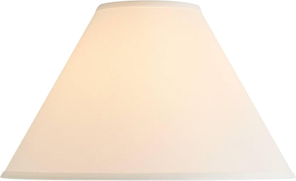 Pre-Assembled Denni Large White Linen Chimney Lamp Shade 6X17X11.5 (Spider) | 6" Top X 17" Bottom X 10" High X 11.5" Slant Replacement for Table + Floor Lamps round Fabric Harp + Finial6