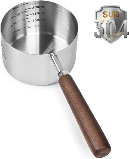 Dog-Cat Food-Scoop Measuring-Cup - 304 Stainless Steel Material.1-Cup Capacity. Precision Scale Measurements1