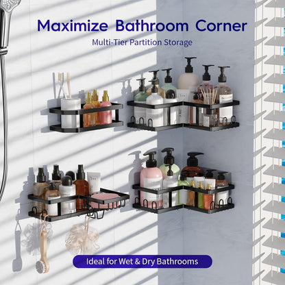 Shower Caddy Corner No Drilling-Adhesive, Shower Shelves-Rustproof4