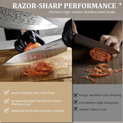 22 Pieces Knife Block Set with Built-In Sharpener | Built-In Sharpener Block, Dishwasher Safe, High Carbon German Stainless Steel, Laser-Engrave, Kitchen Weddings Birthdays Gift4