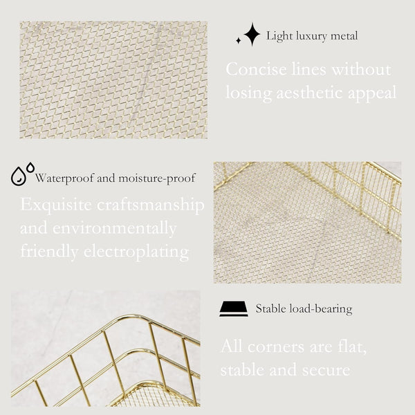 6.8"X4.8" Small Gold Metal Basket - Wire Mesh for Organizing5
