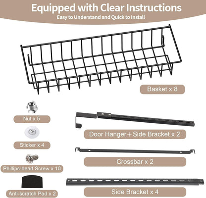 8-Tier Pantry Door Organizer, Black8