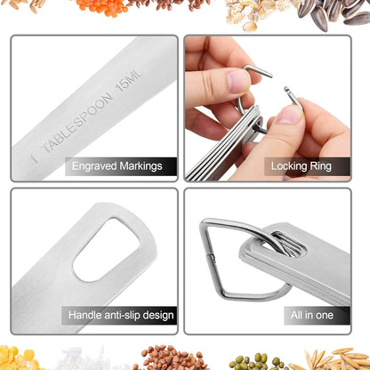 Measuring Cup Set of 8, 18/8 Stainless Steel Measuring Cups for Kitchen & Baking, Heavy Duty Metric & US Measure Cups Set with 2/3 Cup & 3/4 Cup Meaure Cups5